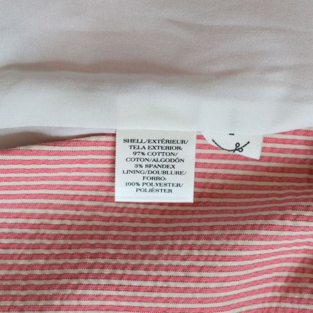 ANN TAYLOR Women's Pin Striped Coral White Blazer Size 4 - Picture 8 of 10